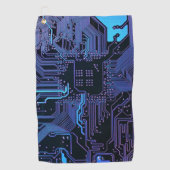 Geek Out Nerd PCB Blue Electronic Circuit Board Golfhandtuch (Vorderseite)