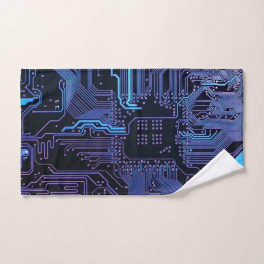 Geek Out Nerd PCB Blue Electronic Circuit Board Handtuch (Handtuch)