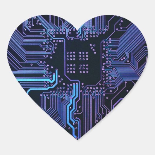 Geek Out Nerd PCB Blue Electronic Circuit Board Herz-Aufkleber (Vorderseite)