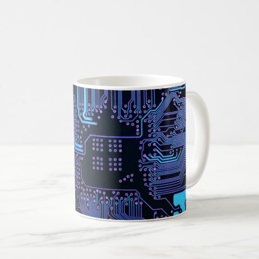 Geek Out Nerd PCB Blue Electronic Circuit Board Kaffeetasse (VorderseiteRechts)