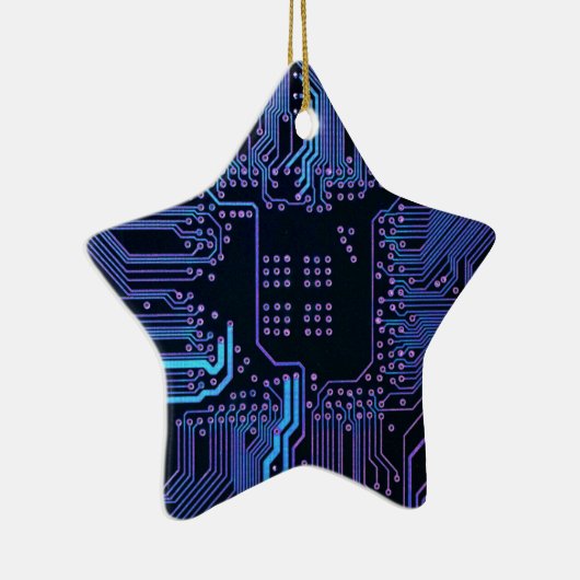 Geek Out Nerd PCB Blue Electronic Circuit Board Keramik Ornament (Rechts)
