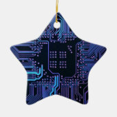 Geek Out Nerd PCB Blue Electronic Circuit Board Keramik Ornament (Vorne)