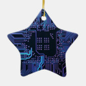 Geek Out Nerd PCB Blue Electronic Circuit Board Keramik Ornament (Hinten)