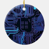 Geek Out Nerd PCB Blue Electronic Circuit Board Keramik Ornament (Hinten)