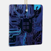 Geek Out Nerd PCB Blue Electronic Circuit Board Keramikornament (Rechts)
