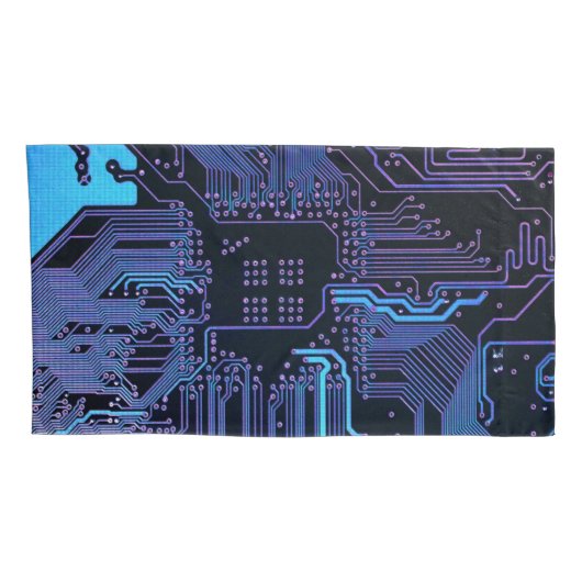 Geek Out Nerd PCB Blue Electronic Circuit Board Kissenbezug (Rückseite-Rechts)