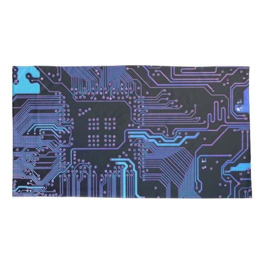 Geek Out Nerd PCB Blue Electronic Circuit Board Kissenbezug (Rückseite-Links)