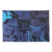 Geek Out Nerd PCB Blue Electronic Circuit Board Kissenbezug (Rückseite-Rechts)