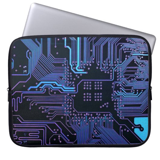Geek Out Nerd PCB Blue Electronic Circuit Board Laptopschutzhülle (Vorderseite)
