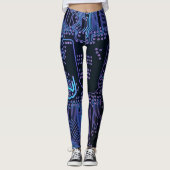 Geek Out Nerd PCB Blue Electronic Circuit Board Leggings (Vorderseite)