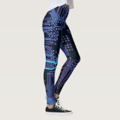 Geek Out Nerd PCB Blue Electronic Circuit Board Leggings (Rechts)