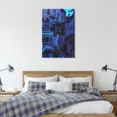 Geek Out Nerd PCB Blue Electronic Circuit Board Leinwanddruck (Insitu (Schlafzimmer))