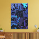 Geek Out Nerd PCB Blue Electronic Circuit Board Leinwanddruck (Insitu (Wohnzimmer))