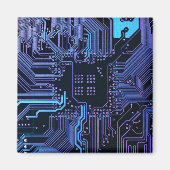 Geek Out Nerd PCB Blue Electronic Circuit Board Magnet (Vorne)