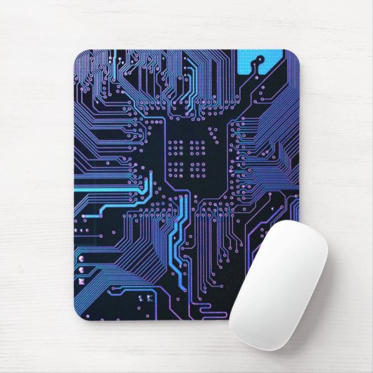 Geek Out Nerd PCB Blue Electronic Circuit Board Mousepad (Mit Mouse)