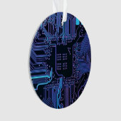 Geek Out Nerd PCB Blue Electronic Circuit Board Ornament (Vorderseite)