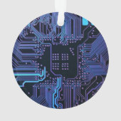 Geek Out Nerd PCB Blue Electronic Circuit Board Ornament (Rückseite)