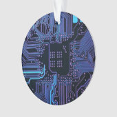 Geek Out Nerd PCB Blue Electronic Circuit Board Ornament (Vorderseite)