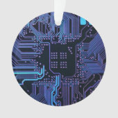 Geek Out Nerd PCB Blue Electronic Circuit Board Ornament (Vorderseite)