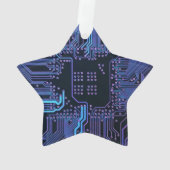 Geek Out Nerd PCB Blue Electronic Circuit Board Ornament (Rückseite)