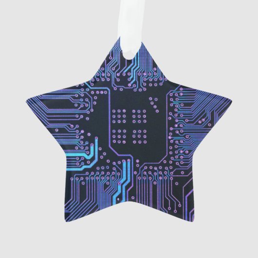 Geek Out Nerd PCB Blue Electronic Circuit Board Ornament (Rückseite)