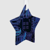 Geek Out Nerd PCB Blue Electronic Circuit Board Ornament (Vorderseite)