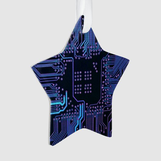 Geek Out Nerd PCB Blue Electronic Circuit Board Ornament (Vorderseite)