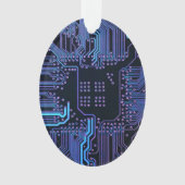 Geek Out Nerd PCB Blue Electronic Circuit Board Ornament (Vorderseite)