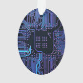 Geek Out Nerd PCB Blue Electronic Circuit Board Ornament (Rückseite)
