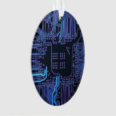 Geek Out Nerd PCB Blue Electronic Circuit Board Ornament (Vorderseite)