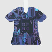Geek Out Nerd PCB Blue Electronic Circuit Board Ornament (Rückseite)