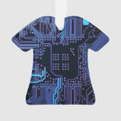 Geek Out Nerd PCB Blue Electronic Circuit Board Ornament (Vorderseite)
