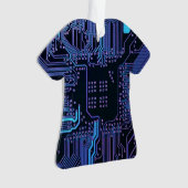Geek Out Nerd PCB Blue Electronic Circuit Board Ornament (Vorderseite)