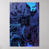 Geek Out Nerd PCB Blue Electronic Circuit Board Poster (Vorne)