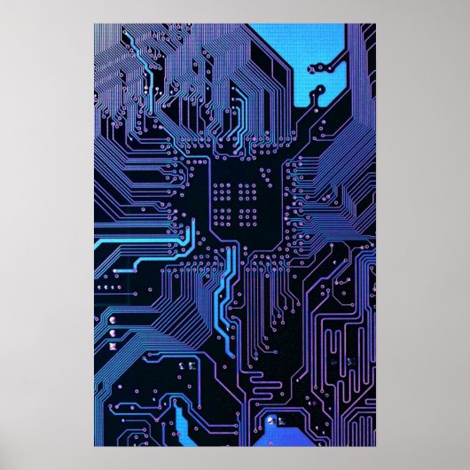 Geek Out Nerd PCB Blue Electronic Circuit Board Poster (Vorne)