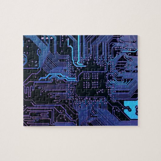 Geek Out Nerd PCB Blue Electronic Circuit Board Puzzle (Horizontal)