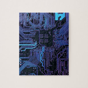 Geek Out Nerd PCB Blue Electronic Circuit Board Puzzle
