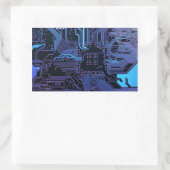 Geek Out Nerd PCB Blue Electronic Circuit Board Rechteckiger Aufkleber (Tasche)