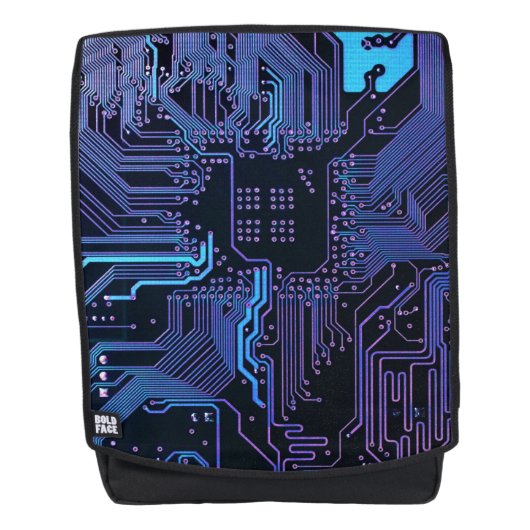 Geek Out Nerd PCB Blue Electronic Circuit Board Rucksack (Vorderseite)