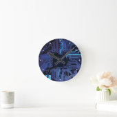 Geek Out Nerd PCB Blue Electronic Circuit Board Runde Wanduhr (Zuhause)