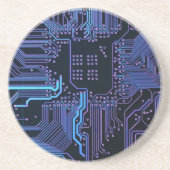 Geek Out Nerd PCB Blue Electronic Circuit Board Sandstein Untersetzer (Vorne)