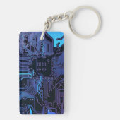Geek Out Nerd PCB Blue Electronic Circuit Board Schlüsselanhänger (Rückseite)