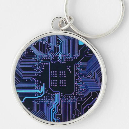 Geek Out Nerd PCB Blue Electronic Circuit Board Schlüsselanhänger (Vorne)