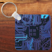 Geek Out Nerd PCB Blue Electronic Circuit Board Schlüsselanhänger (Vorderseite)