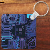 Geek Out Nerd PCB Blue Electronic Circuit Board Schlüsselanhänger (Rückseite)