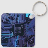 Geek Out Nerd PCB Blue Electronic Circuit Board Schlüsselanhänger (Rückseite)