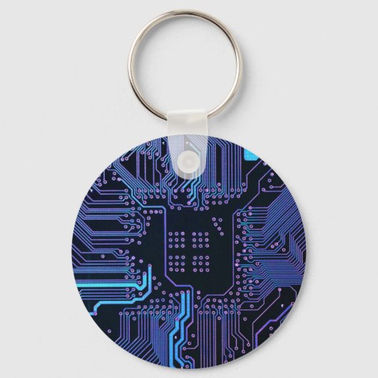 Geek Out Nerd PCB Blue Electronic Circuit Board Schlüsselanhänger (Vorderseite)