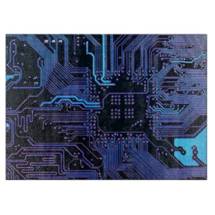 Geek Out Nerd PCB Blue Electronic Circuit Board Schneidebrett