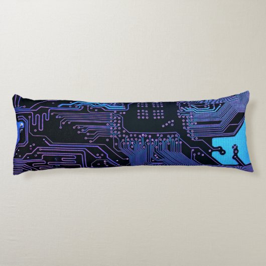 Geek Out Nerd PCB Blue Electronic Circuit Board Seitenschläferkissen (Rückseite)
