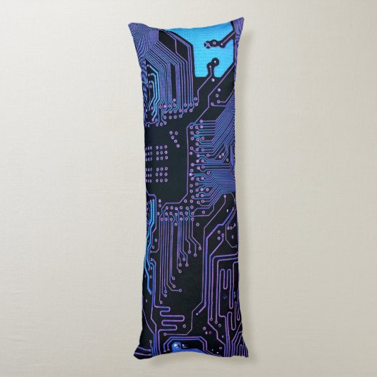 Geek Out Nerd PCB Blue Electronic Circuit Board Seitenschläferkissen (Rückseite (Vertikal))